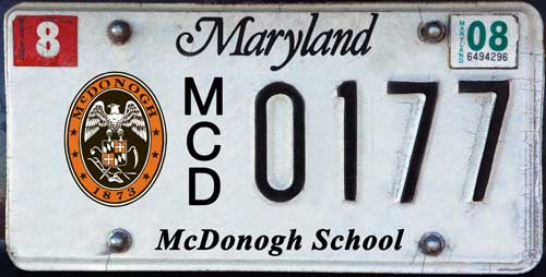 McDonogh License Plate