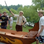 The Viking boat and crew