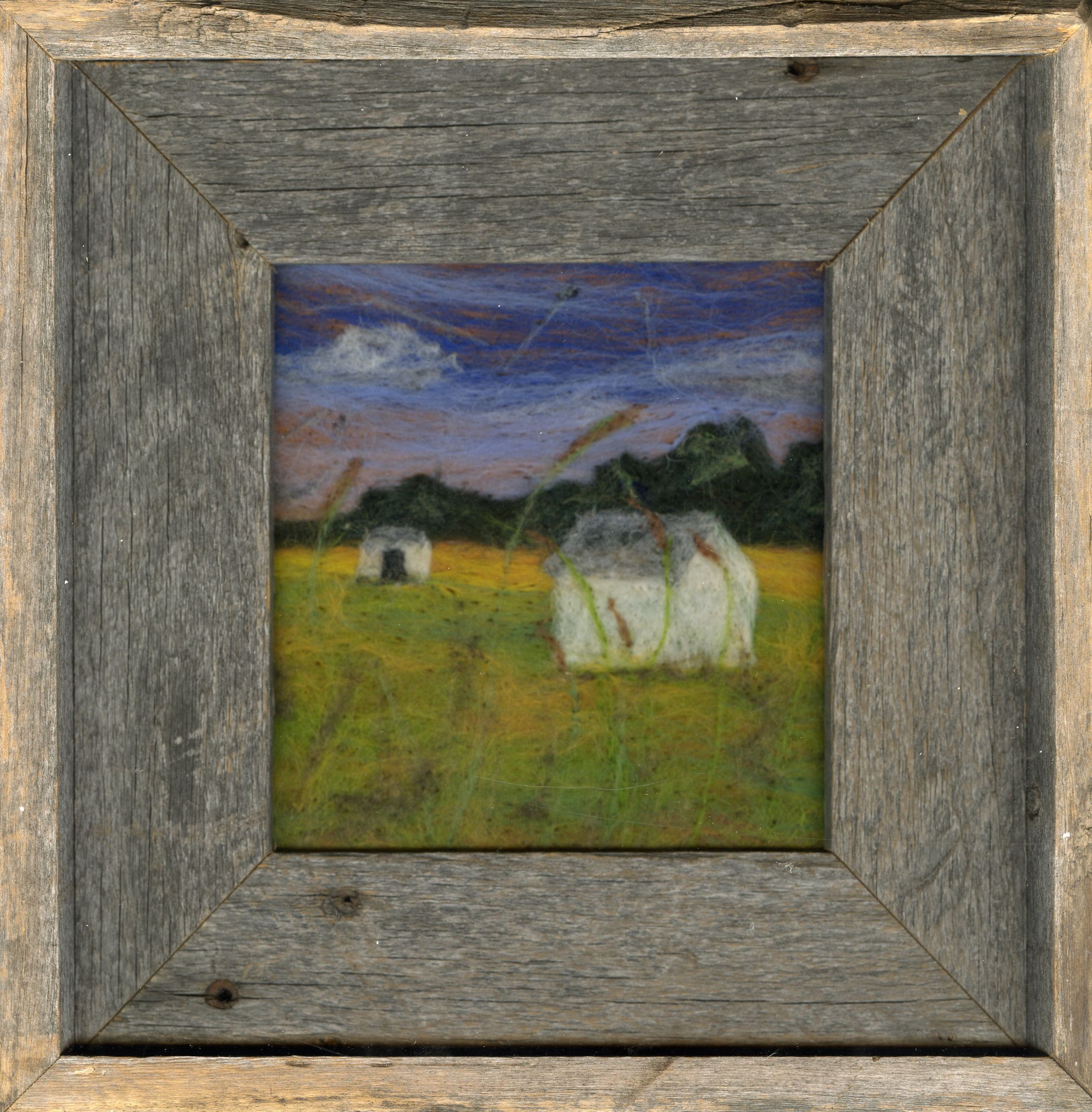 Timothy Grass/11”x11”/Merino sheep wool and needle felting